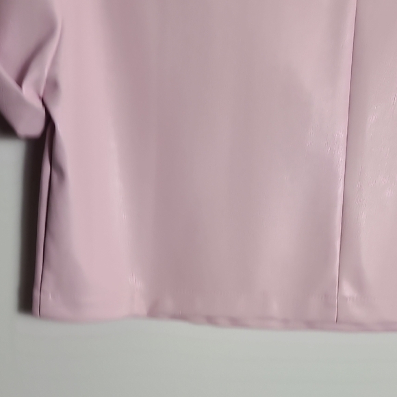 BUDDY LOVE Vegan Leather Crop Top In Soft Pink Size Medium - Picture 13 of 16